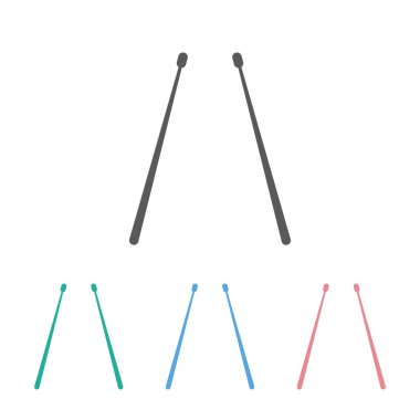 davul çubukları simgesi, davul simgesi, çubuk vektörü, müzik illüstrasyonu, davulcu vektörü