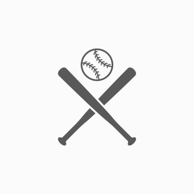 Beyzbol sopası ve top simgesi 