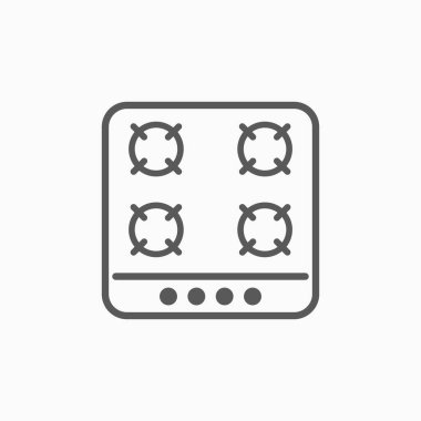 gaz sobası ikon vektör illüstrasyonu