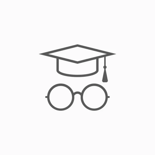 卒業キャップアイコン教育用キャップベクトルイラスト — ストックベクタ