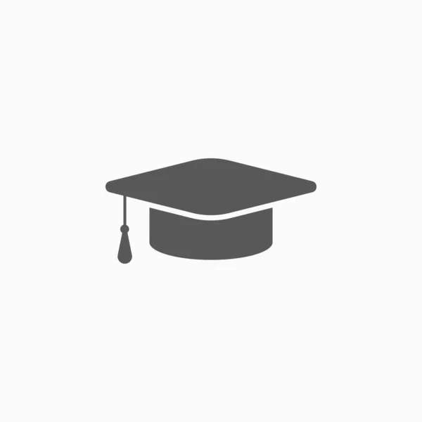 Graduatie Cap Pictogram Vector Illustratie — Stockvector