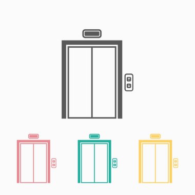 Asansör ikonu vektör illüstrasyonu