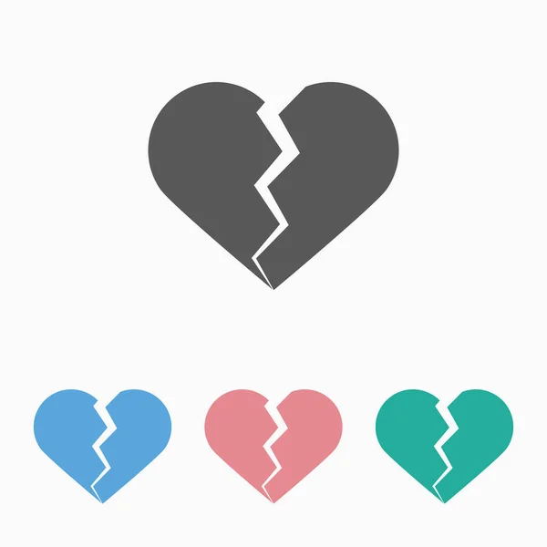 Gebroken Hart Pictogram Vectorillustratie — Stockvector