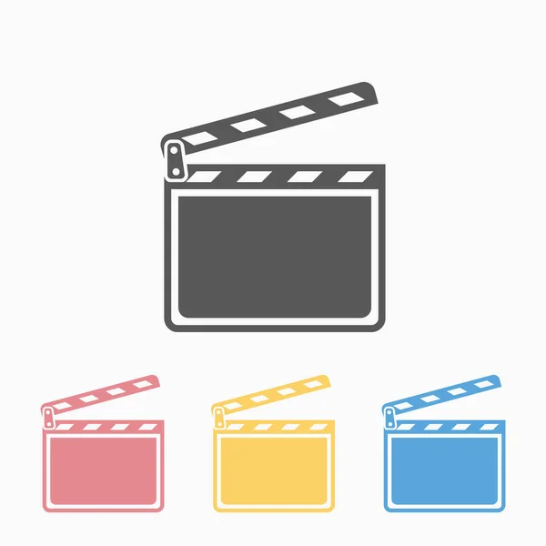 Film Clapper Icona Vettoriale Illustrazione — Vettoriale Stock