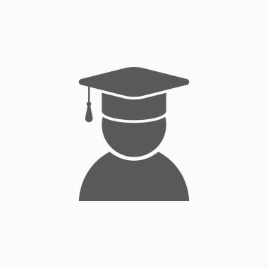 mezuniyet başlığı simgesi, eğitim başlığı vektör illüstrasyonu