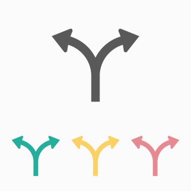 Yol simgesindeki çatal vektör illüstrasyonu