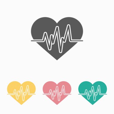 kalp atışı simgesi vektör illüstrasyonu