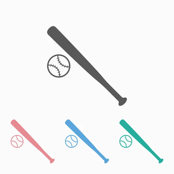 Baseballschläger Und Ball Icon Vektor Illustration — Stockvektor