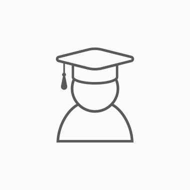 mezuniyet başlığı simgesi, eğitim başlığı vektör illüstrasyonu
