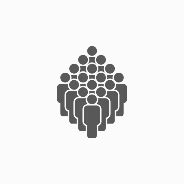 Crowd People Icon Vector Illustration — 스톡 벡터
