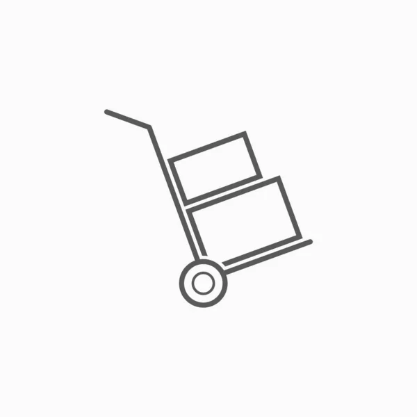 Handcart Icona Vettoriale Illustrazione — Vettoriale Stock