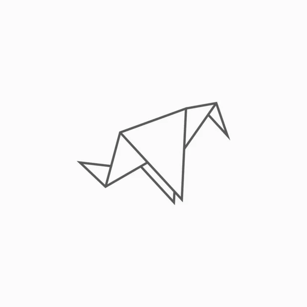 Origami Papel Pájaro Icono Vector Ilustración — Vector de stock