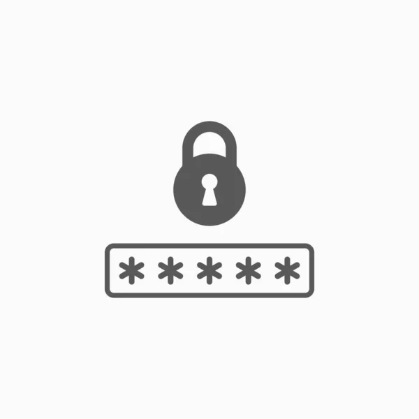 Passwort Sicherheit Symbol Vektor Illustration — Stockvektor
