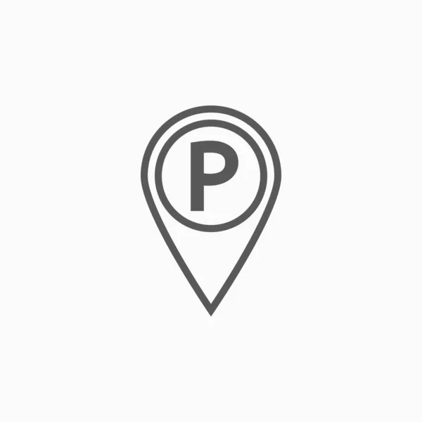 Parkovací Ikona Pin Parkovací Vektor — Stockový vektor