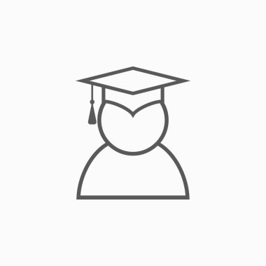 mezuniyet başlığı simgesi, eğitim başlığı vektör illüstrasyonu