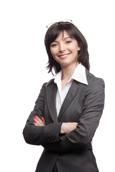 Woman in black suit — Stock Photo, Image