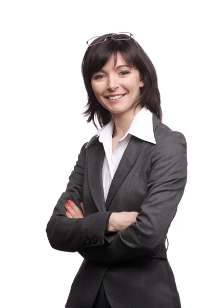 Woman in black suit — Stock Photo, Image