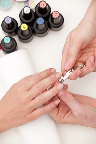 Process of nail polishing — Stock Photo, Image