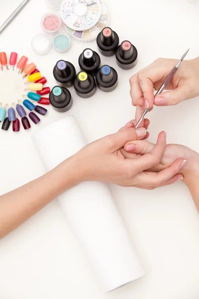 Process of nail polishing — Stock Photo, Image