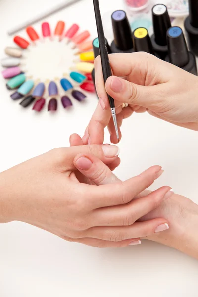 Proceso de pulido de uñas — Foto de Stock