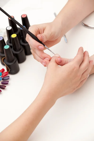 Process of nail polishing — Stock Photo, Image