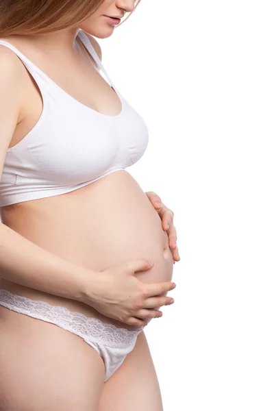 Profilo ritratto di donna incinta — Foto Stock