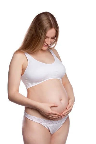 Retrato del perfil de la mujer embarazada — Foto de Stock