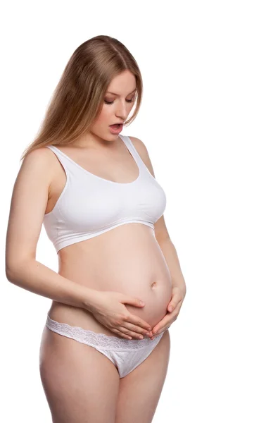 Retrato del perfil de la mujer embarazada — Foto de Stock