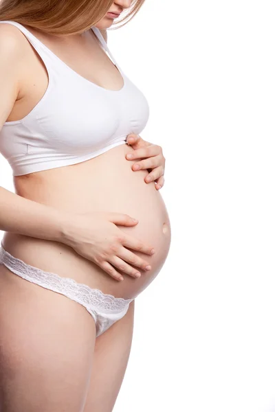 Retrato del perfil de la mujer embarazada — Foto de Stock