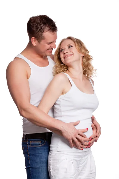 Pregnant mother and happy father — Stock Photo, Image