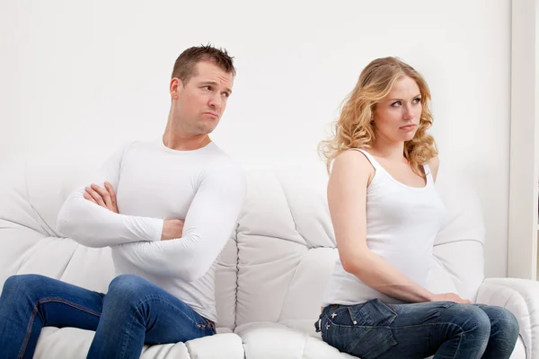 Couple sulking after conversation Stock Picture