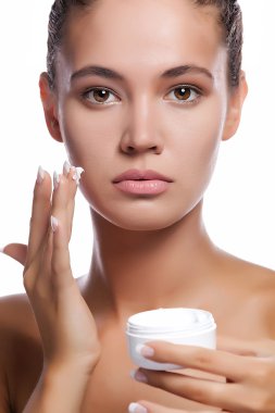 yakın çekim mükemmel sağlık deri Bayan portresi