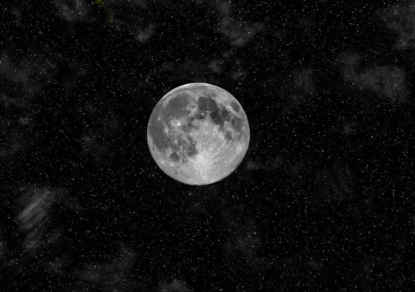 먼지와 배경의 별들로 보름달 — 스톡 사진