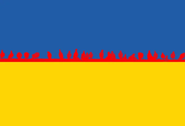 우크라이나 국기줄에 비둘기 — 스톡 사진