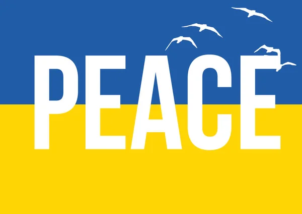 Ukrajinská Vlajka Soubor Malých Holubiček Míru — Stock fotografie
