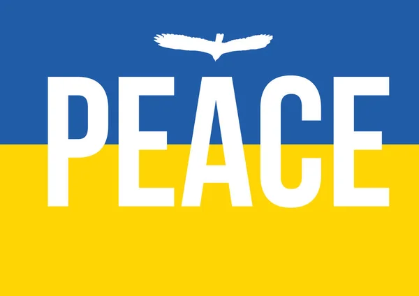 Flagga Ukraina Stor Vit Duva Som Flyger — Stockfoto