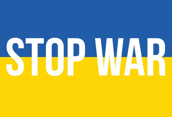 Ukrajinská Vlajka Textem Pro Válku Bílém — Stock fotografie