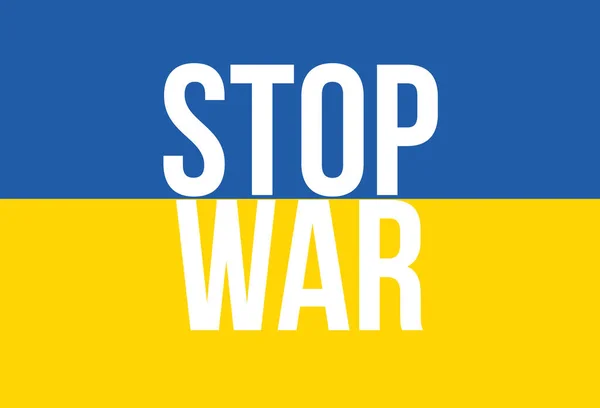 Bandiera Ucraina Con Testo Guerra Bianco Inglese — Foto Stock