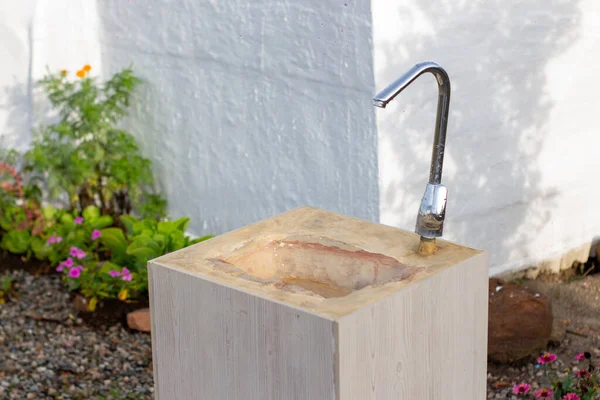 Faucet Drink Clean Water Field — Zdjęcie stockowe