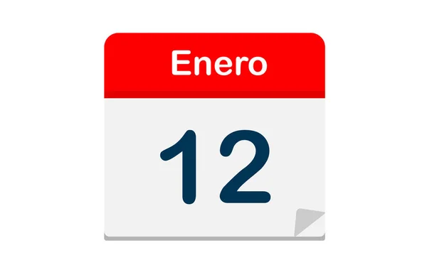 calendar of the year month january day 12 in spanish