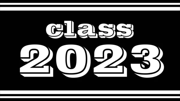 Klass 2023 Banner Svart Bakgrund Vita Bokstäver — Stockfoto