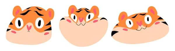 Neşeli kaplanlar 2022 yılının bir sembolüdür! Komik vektör iklimleri