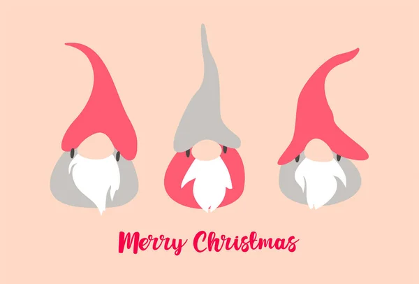 Noel cüceleriyle dolu yeni yıl tebrik kartı.