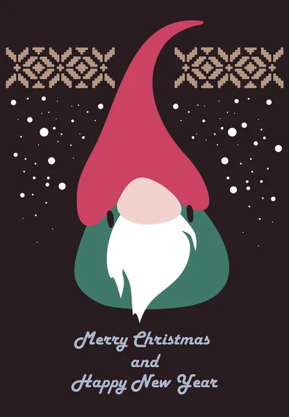 Noel cüceleriyle dolu yeni yıl tebrik kartı.