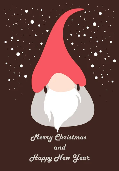 Noel cüceleriyle dolu yeni yıl tebrik kartı.