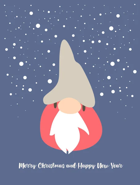 Noel cüceleriyle dolu yeni yıl tebrik kartı.