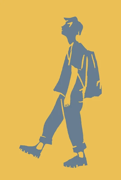 Grafik tasarım, stil sahibi adam, moda adamı silueti, k pop poster