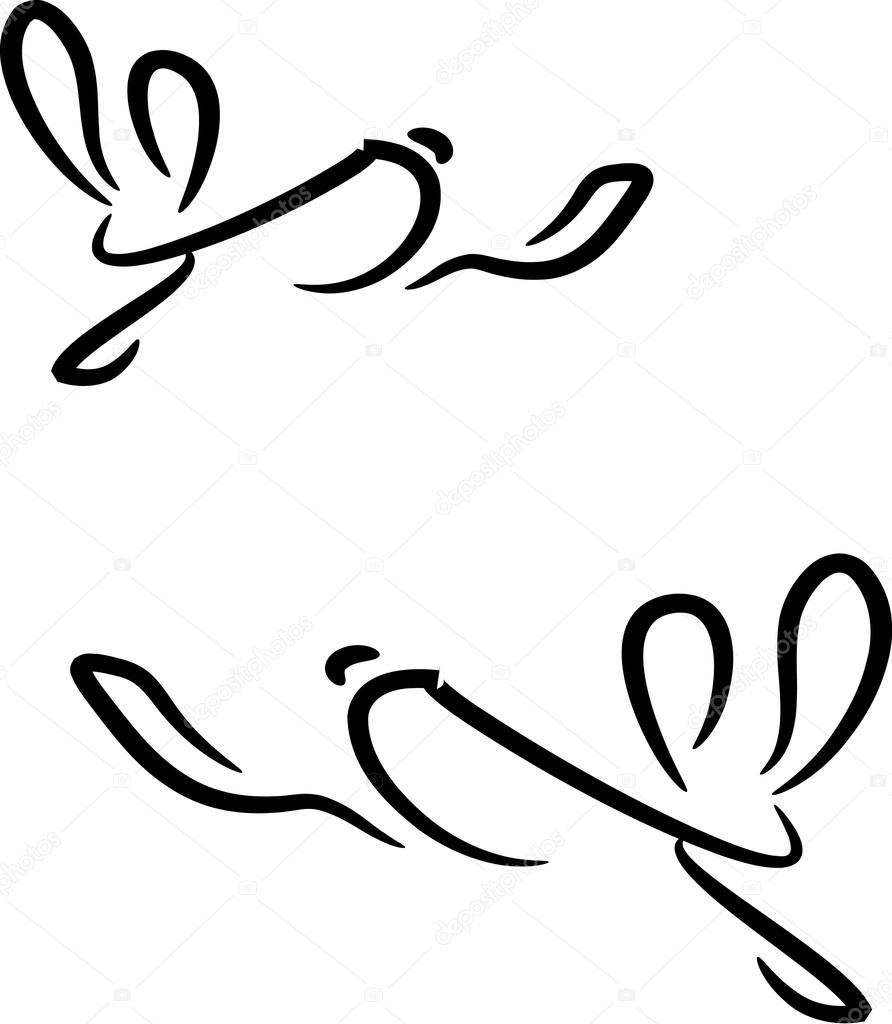 Black and white hares are jumping vector