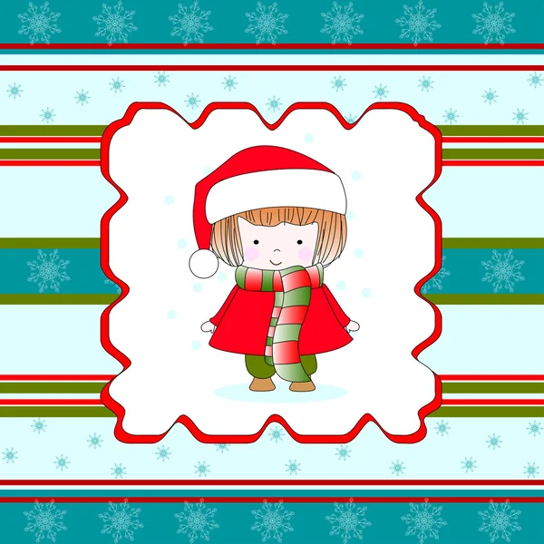 Christmas little girl — Stock Vector