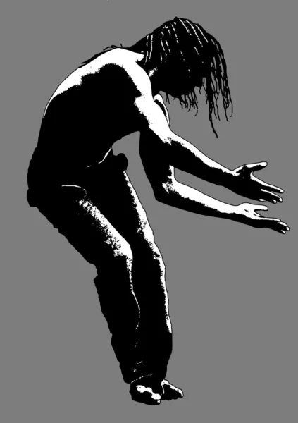 Dancing black man silhouette — Stock Photo, Image